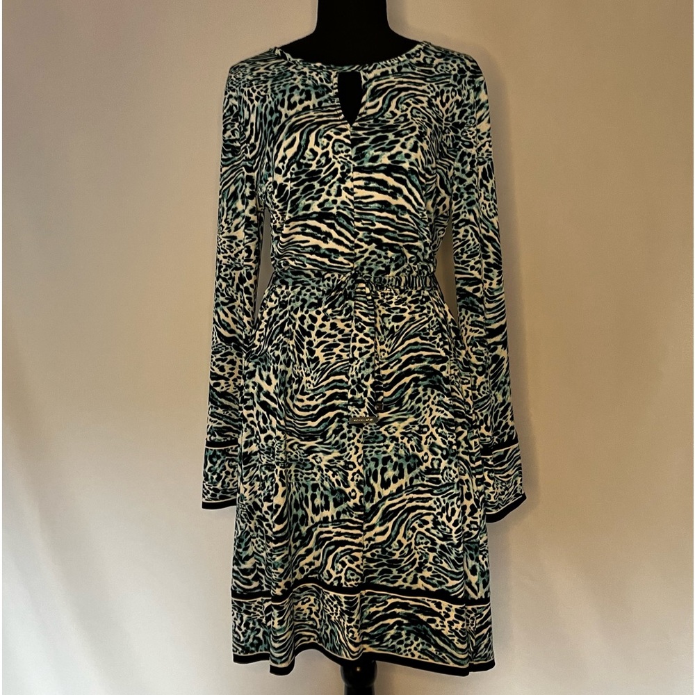 Michael Kors Blue Leopard Print Dress